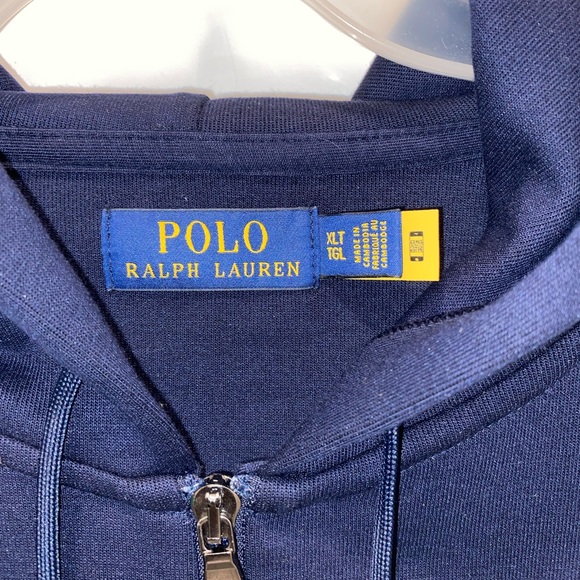 LAUREN RALPH LAUREN JEANS CO. NAVY BLUE MONOGRAM ZIP UP HOODIE